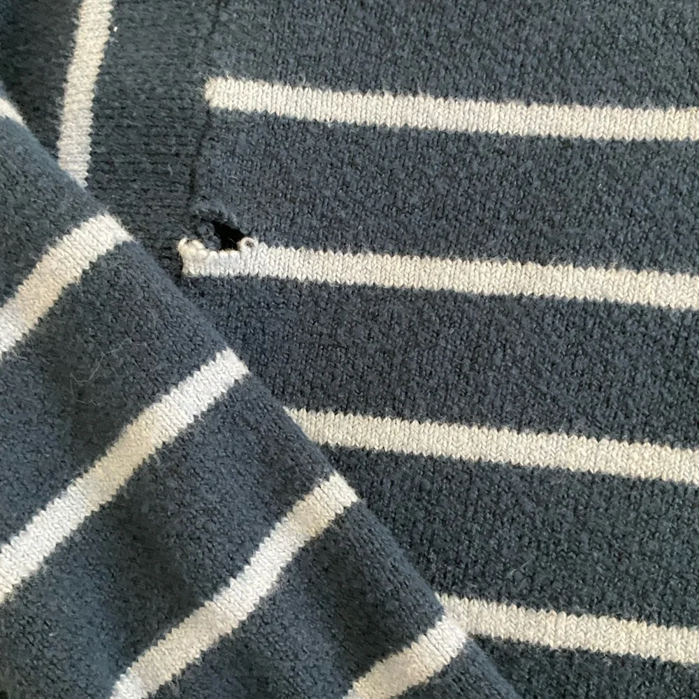Draper James Navy Striped Half-Zip Pullover with Gold Zipper - Picture 8 of 8